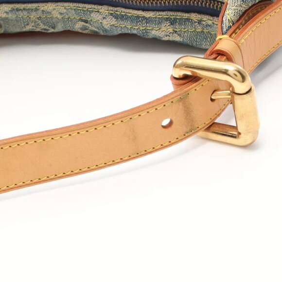 LOUIS VUITTON Baggy PM Shoulder Bag Monogram denim leather Blue Used LV - Picture 10 of 12
